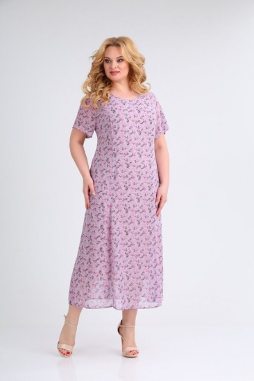 Приталенное платье с рельефными швами, розовое