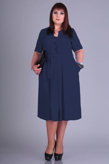 Универсальное платье с расклешенной юбкой, темно-синее