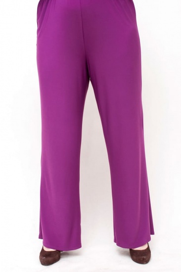 Прямые брюки из легкого трикотажа, фиолетовые