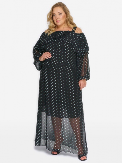 Длинное шифоновое платье-сарафан, черное