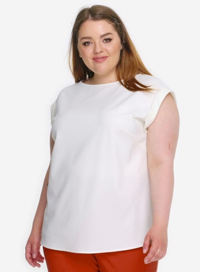 Свободная блузка со спущенным плечом, белая