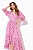 Легкое платье с резинкой на талии и поясом, розовое
