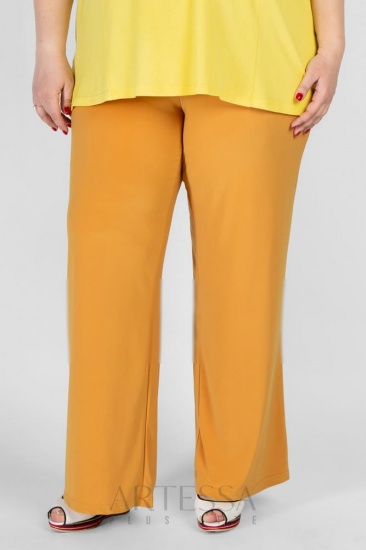 Легкие свободные брюки на широкой резинке, оранжевые