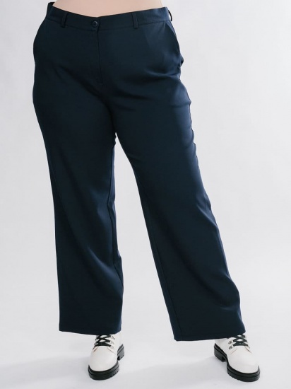 Классические брюки с карманами и стрелками, темно-синие
