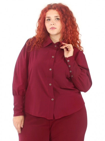 Свободная блуза с рукавом-фонарик, бордо