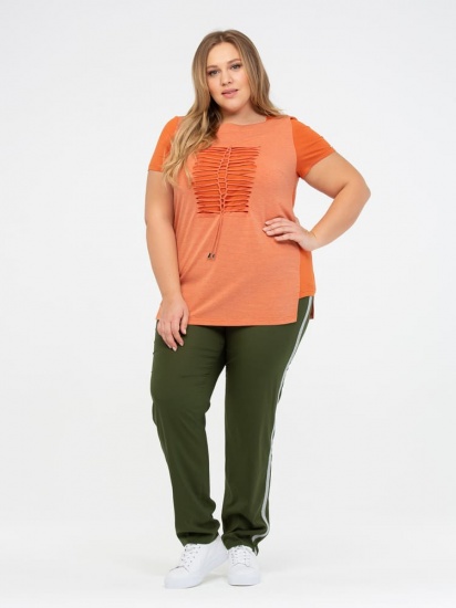 Повседневная блузка с дизайном, оранжевая