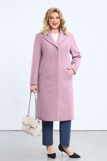 Классическое приталенное пальто, розовое
