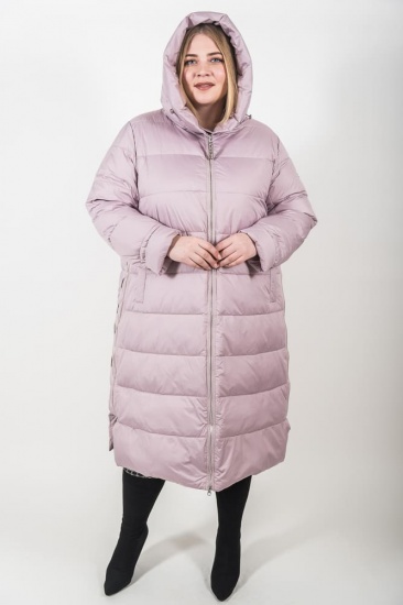 Длинное прямое пальто с боковыми молниями, розовое