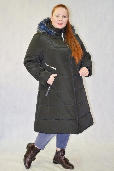 Пальто с двойным утеплителем и декором, черное