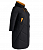 Демисезонное прямое пальто с желтой отделкой, черное